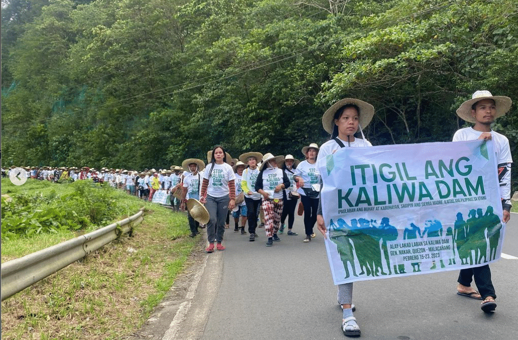 Stop Kaliwa Dam Local communities and supporting organizations march. to protest against the Kaliwa dam. Credit: Stop Kaliwa Dam coalition, via Instagram